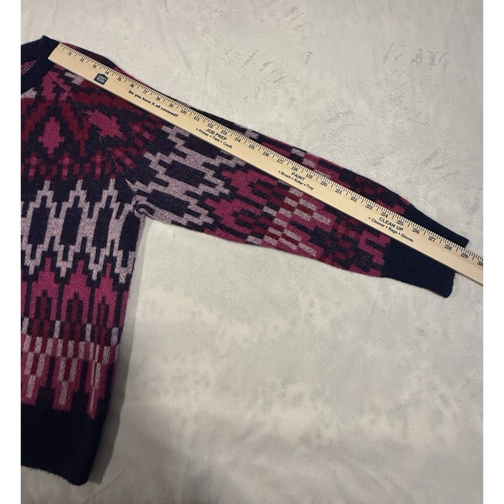 Vineyard Vines Navy Pink Geometric Knit Crew Neck Long Sleeve Pullover Sweater M - Picture 5 of 7